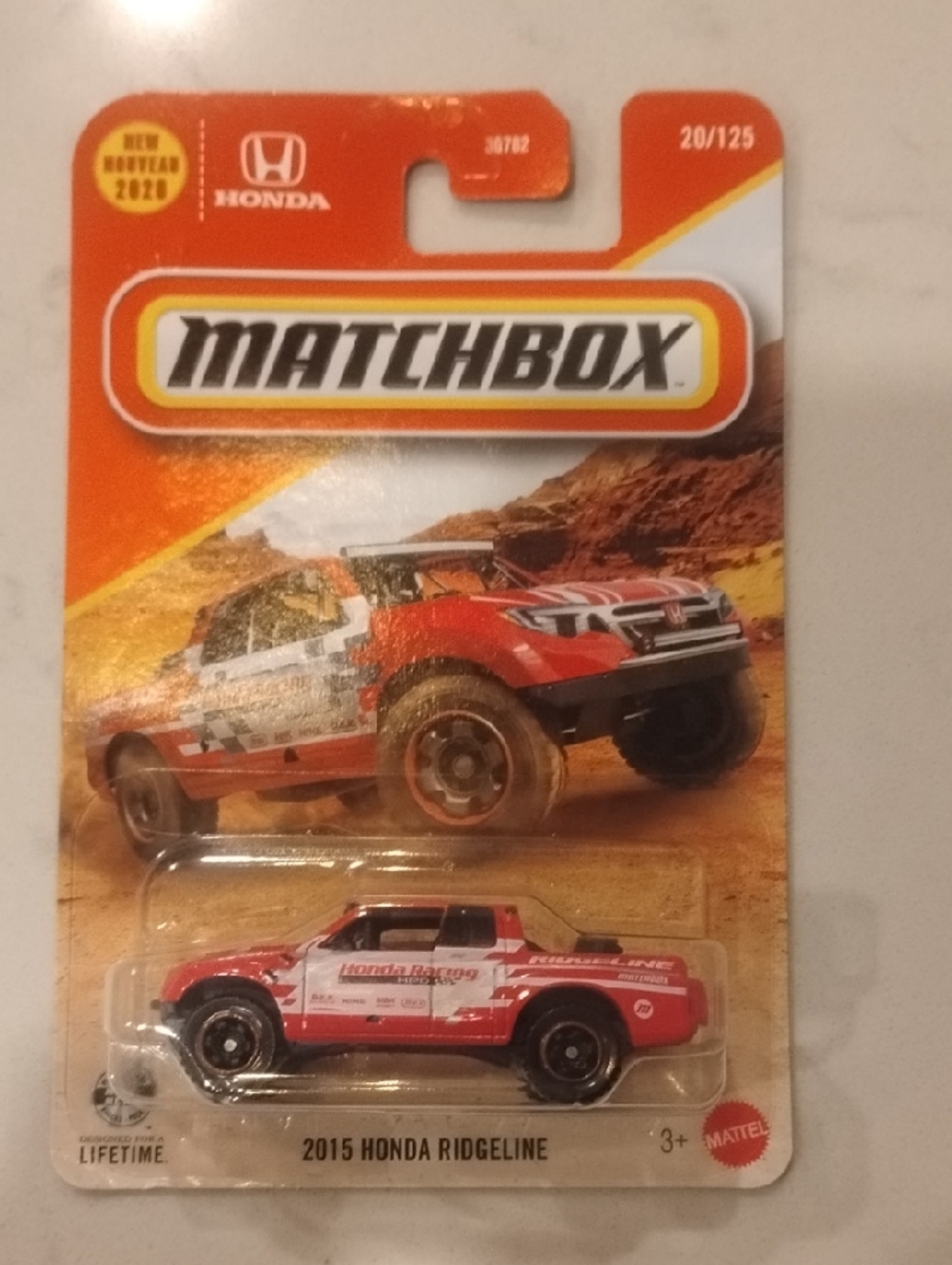 Mattel Matchbox Red and White 2015 Honda Ridgeline Toy Truck